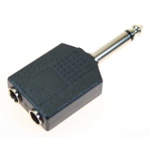 Adaptador 2 Jack 6.3 mono a 1 Jack 6.3 mono