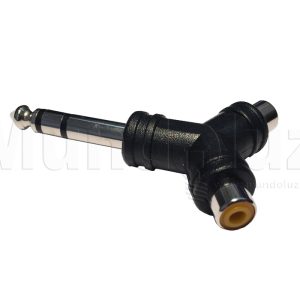 Adaptador jack estereo 6,3mm a 2 conectores RCA