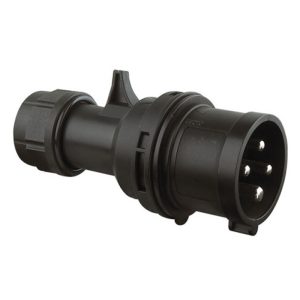 CEE 16A macho negro 4 polos