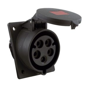 Cetact 32a Hembra Angulado Empotrable Negro 4 Polos