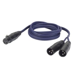Cable Audio XLR hembra a 2 XLR macho