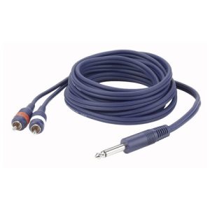 Cable audio jack mono a 2 RCA 3m