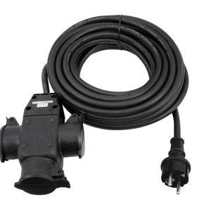 Cable alargo de corriente 3 tomas 10m