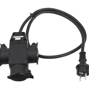 Cable alargo de corriente 3 tomas 1m